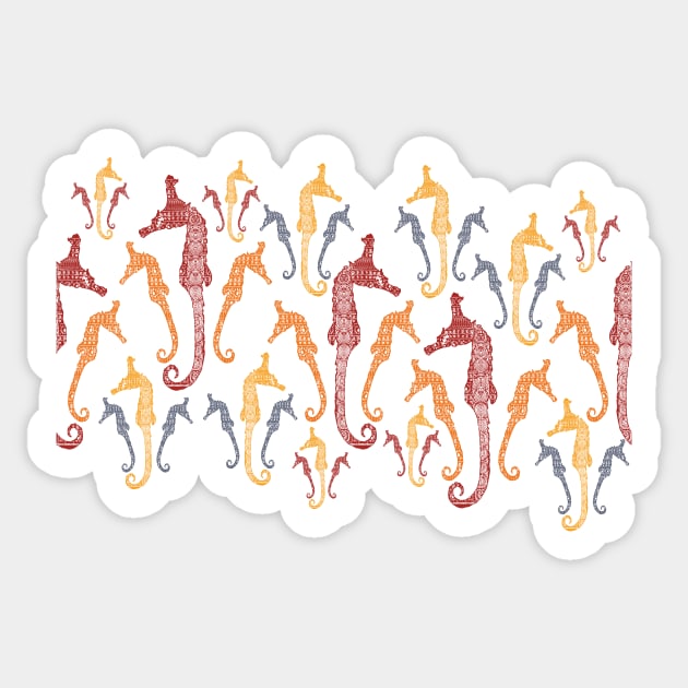 Polynesian Australian Aboriginal coloring Patterned Seahorses Sticker by pelagio